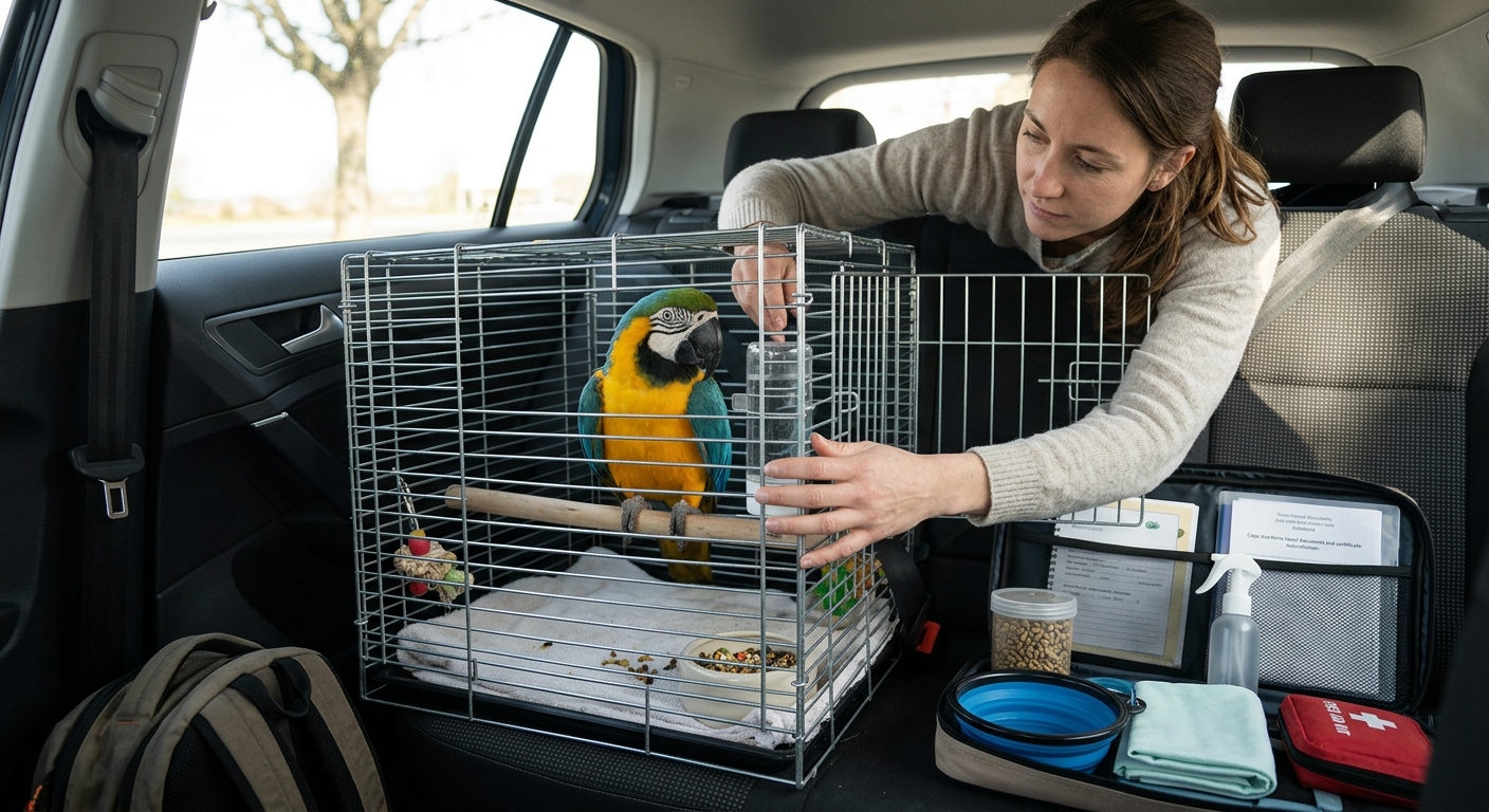 voyager avec son perroquet — Voyager avec votre perroquet : checklist des indispensables et conseils pour un trajet sans stress