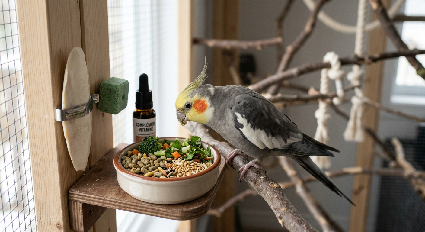 alimentation callopsitte — Les carences en vitamines chez la callopsitte : signes, causes et solutions pour une alimentation équilibrée