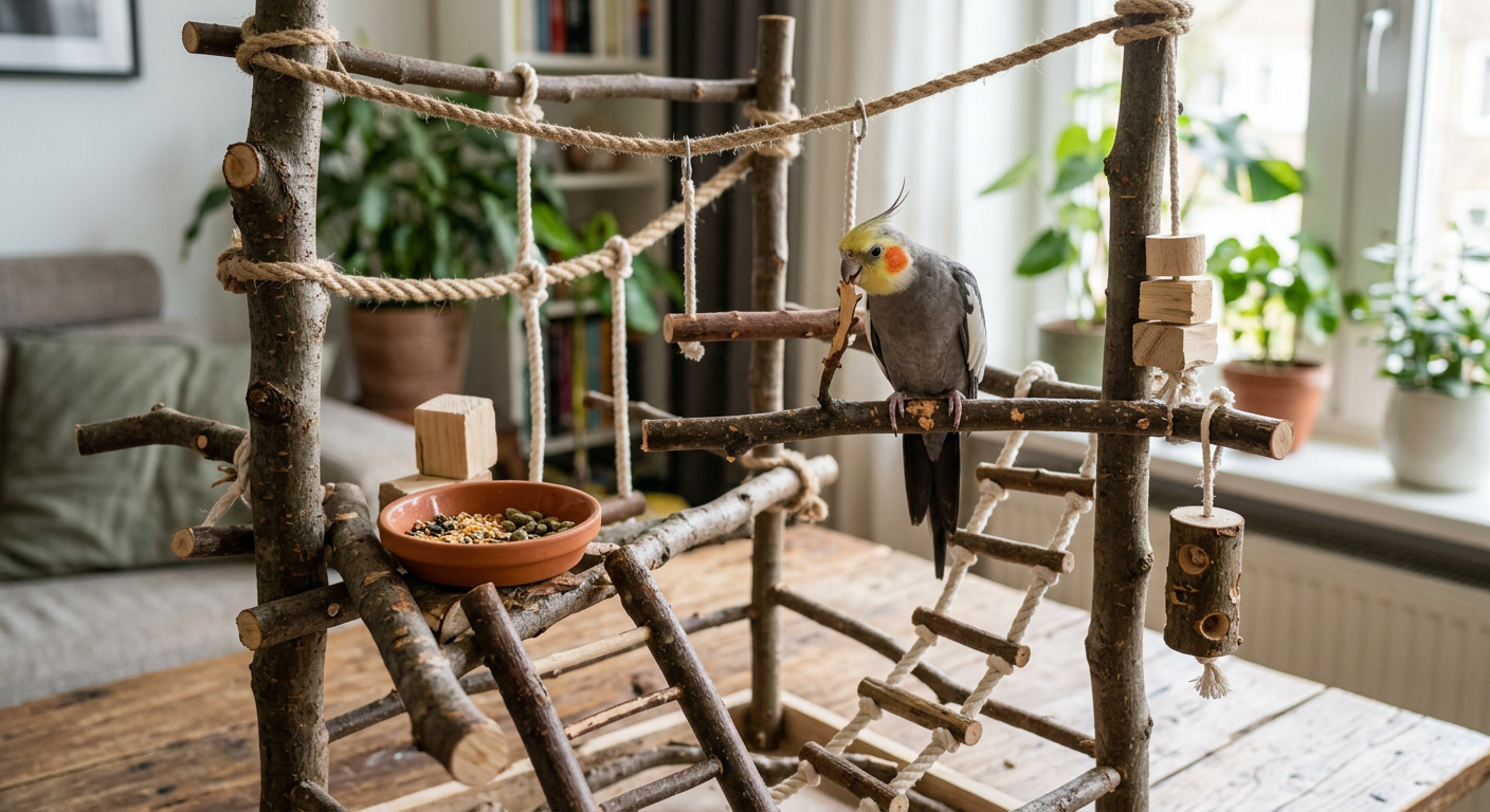 parc d'activités perroquet — Construire un parc d'activités pour perroquets : idées créatives et économiques pour stimuler votre oiseau