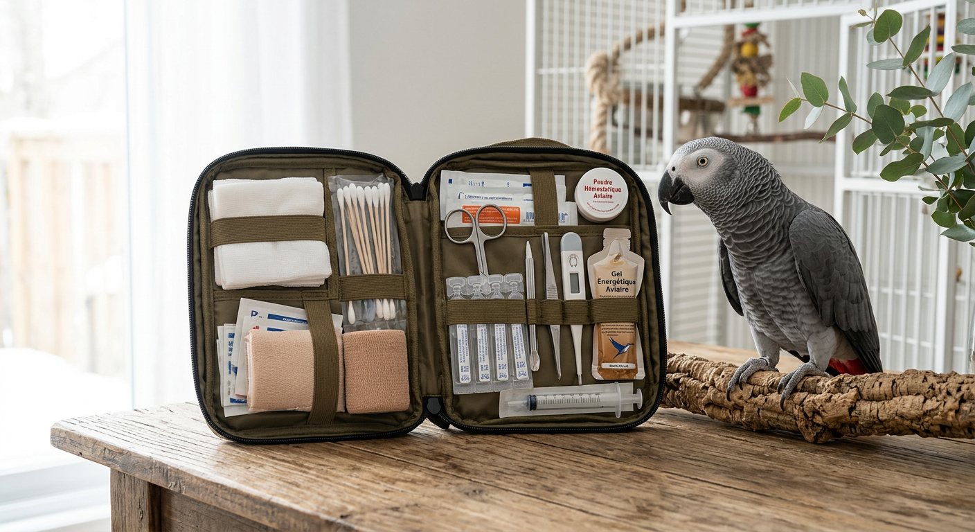 premiers secours perroquet — Trousse de premiers secours pour perroquet : les indispensables à avoir en cas d'urgence